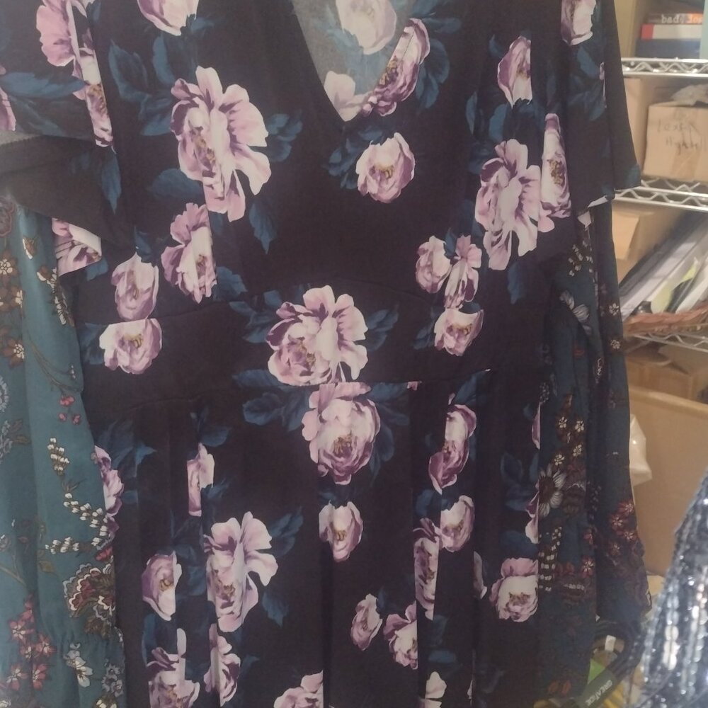 Torrid Flutter sleeves floral dress size 0